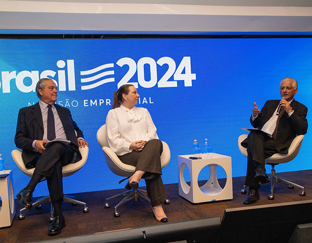 Com moderação de Eduardo Eugenio, Isadora e Caetano participam do 2o painel do evento Brasil 4.0 - Construindo o Brasil 2024