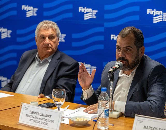 Marcelo Kaiuca, vice-presidente da Firjan e presidente do Fórum Setorial da Construção Civil, e Bruno Dauaire, secretário de Estado de Habitação de Interesse Social