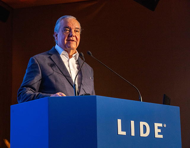 Presidente da Firjan, Eduardo Eugenio Gouvêa Vieira em evento do grupo Lide na capital fluminense