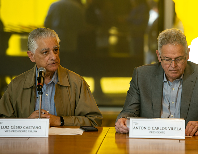 Luiz Césio Caetano, 1º vice-presidente e presidente eleito da Firjan, e Antonio Carlos Vilela, presidente do Conselho