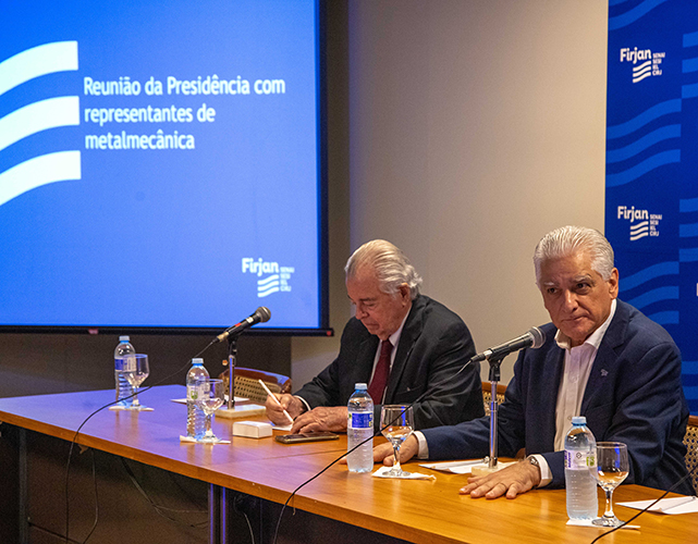 Luiz Césio Caetano, presidente da Firjan (à dir), e Raul Sanson, vice da Firjan (à esq)