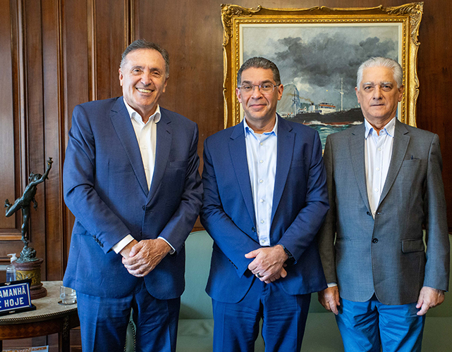 Josier Vilar (ACRJ), Mansueto Almeida (BTG Pactual) e Luiz Césio Caetano