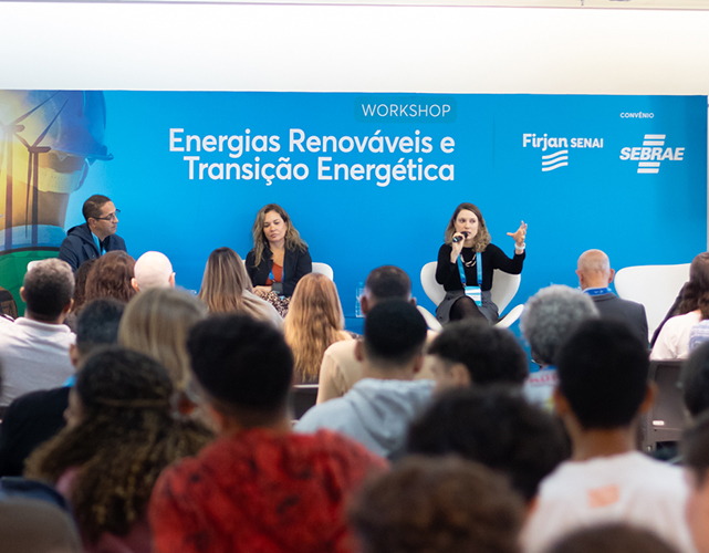 Tatiana Lauria, da Firjan, e Gisella Siciliano, da PSR - Energy Consulting and Analytics, durante painel "Cenário da Transição Energética"