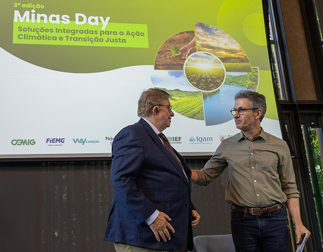Carlos Erane de Aguiar, presidente em exercício da Firjan, e Romeu Zema, governador de Minas Gerais