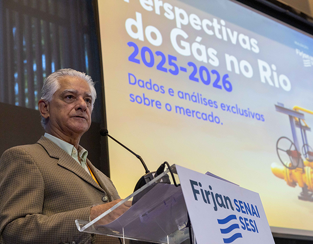 Presidente da Firjan, Luiz Césio Caetano destaca a oportunidade ímpar de o Rio de Janeiro liderar a transição energética e a reindustrialização do país a partir do uso do gás natural