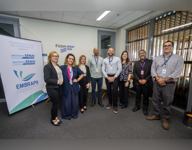 Representantes da Embrapii e da Rede de Institutos de Inovação e Tecnologia da Firjan SENAI SESI