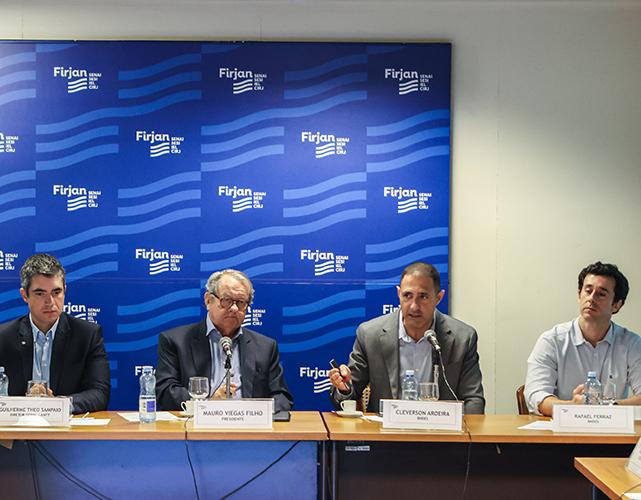 Guilherme Sampaio (ANTT), Mauro Viegas Filho (Firjan), Cleverson Aroeira (BNDES) e Rafael Ferraz (BNDES)